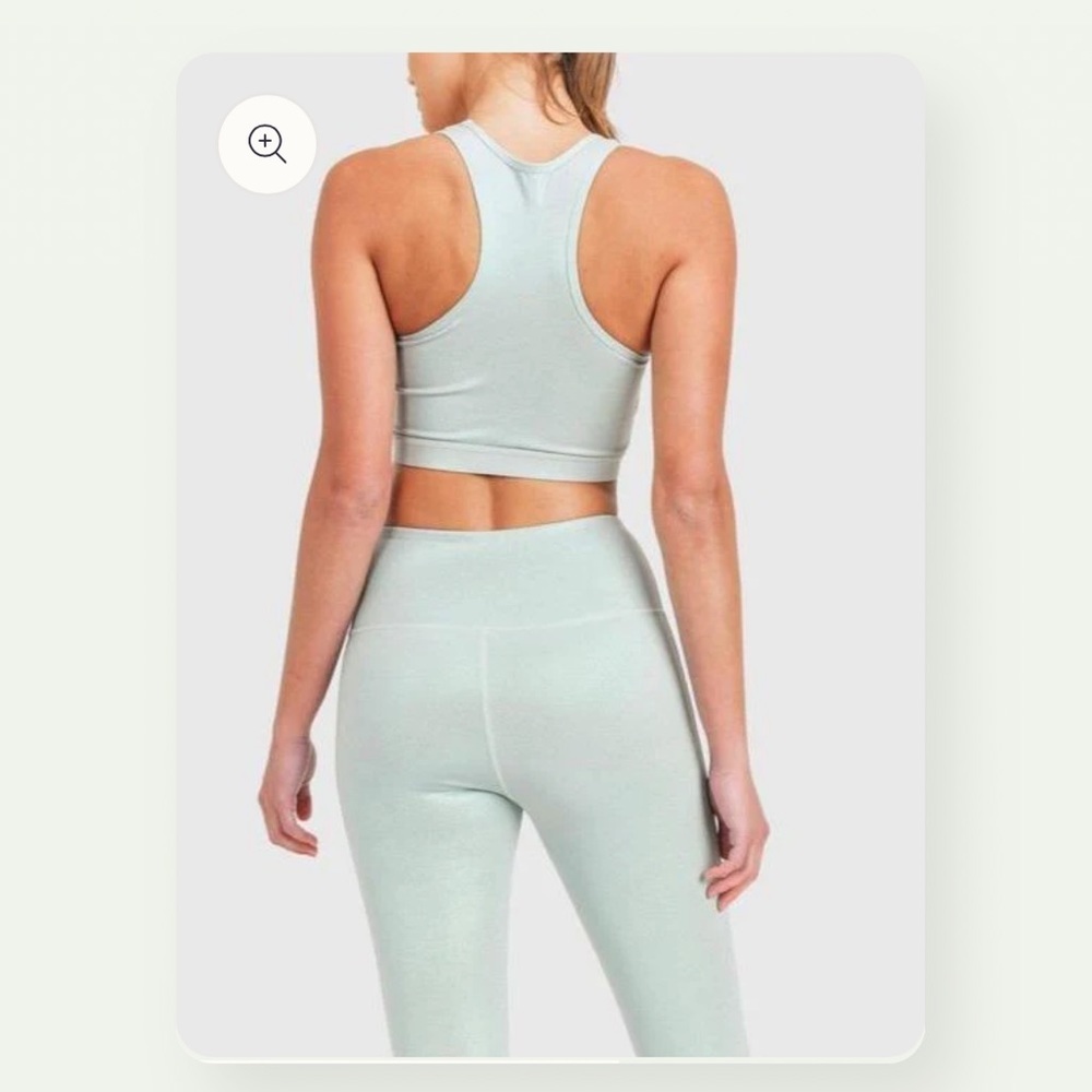 TEREZ 2-piece UpLift Sports Bra & Ankle Leggings Silver Obsidian Snakeskin Small